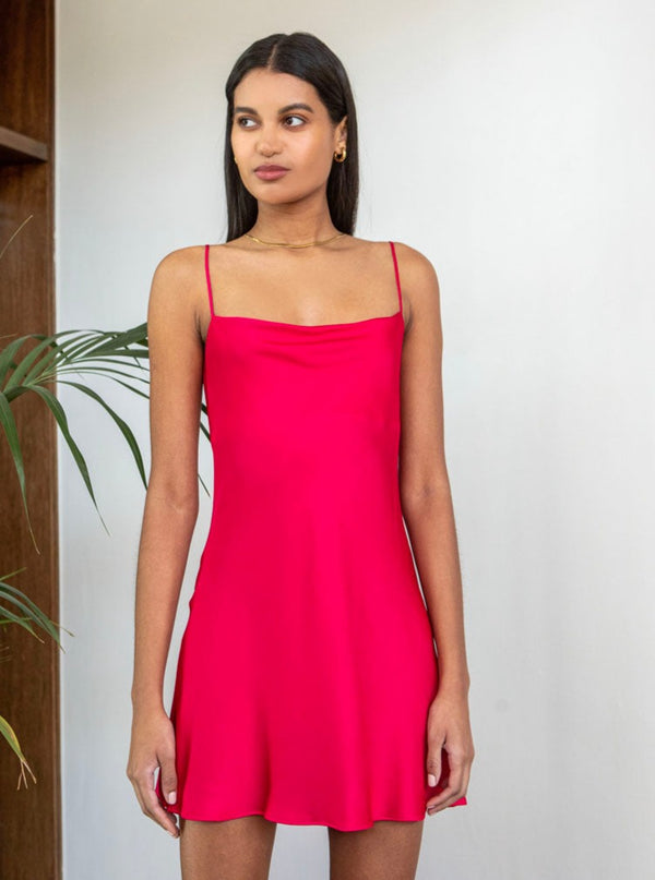 Roses Are Red THE MINI SLIPDRESS - FUCHSIA