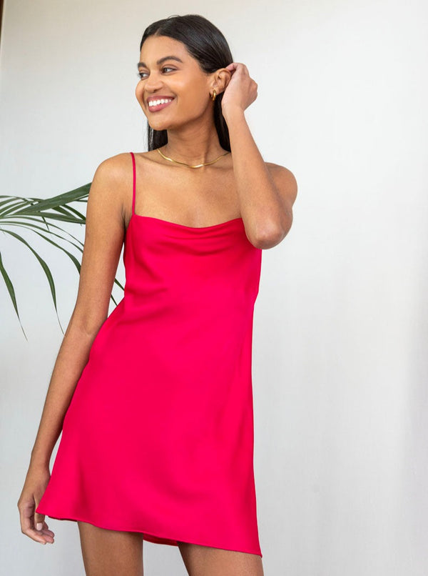 Roses Are Red THE MINI SLIPDRESS - FUCHSIA