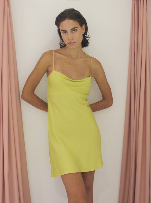 Roses Are Red THE MINI SLIPDRESS - LIME