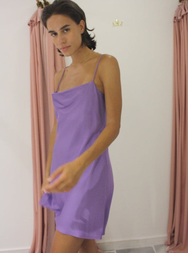 Roses Are Red THE MINI SLIPDRESS - PURPLE