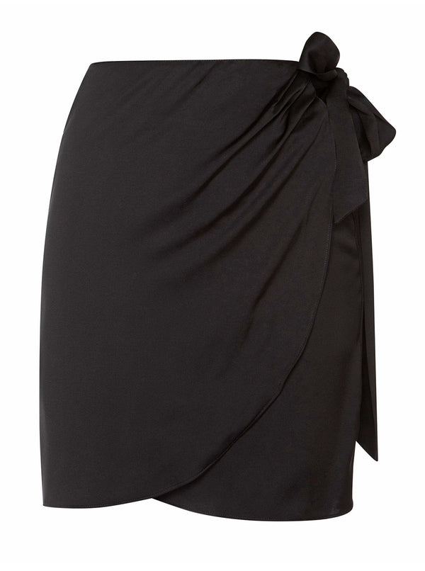 roses are red THE MINI WRAPSKIRT IN BLACK