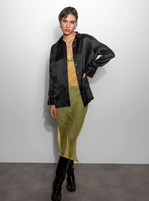 Roses Are Red THE SILK SHIRT - BLACK