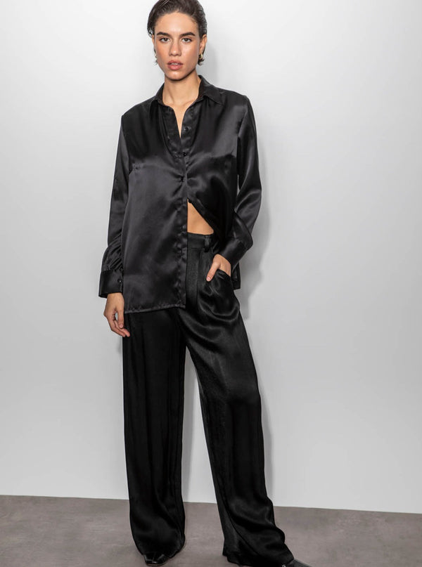 Roses Are Red THE SILK SHIRT - BLACK