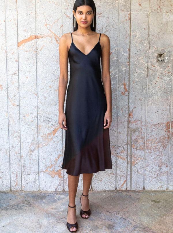 Roses Are Red THE SILK SLIPDRESS - BLACK