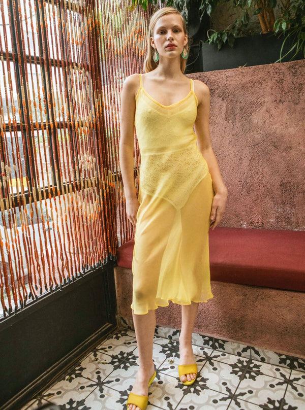 Roses Are Red THE SLIPDRESS - SILK YELLOW