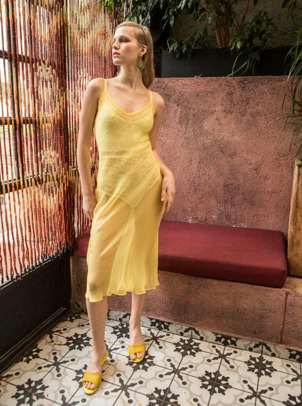 Roses Are Red THE SLIPDRESS - SILK YELLOW
