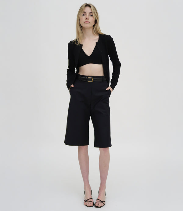 Rosetta Getty BERMUDA SHORT - STRETCH COTTON SHANTUNG