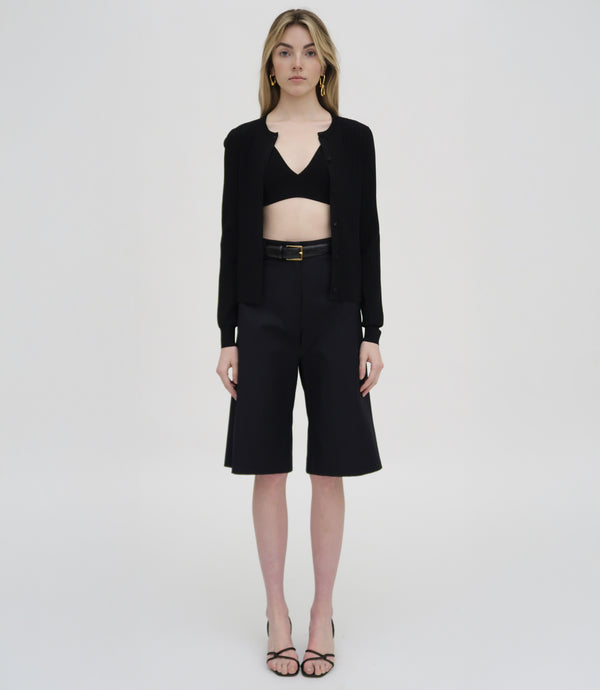 Rosetta Getty BERMUDA SHORT - STRETCH COTTON SHANTUNG