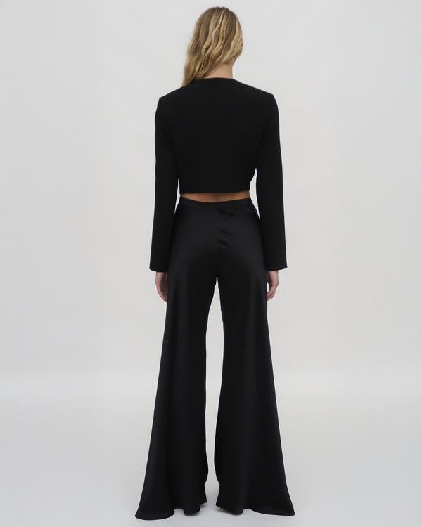 Rosetta Getty CROPPED BUTTON FRONT JACKET - WOOL SCUBA SUITING