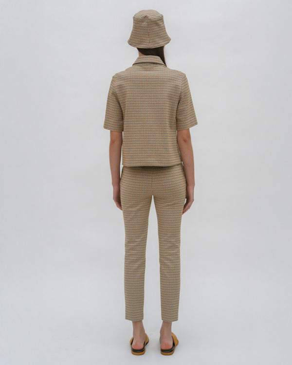 Rosetta Getty CROPPED SKINNY PANT - HOUNDSTOOTH PLAID