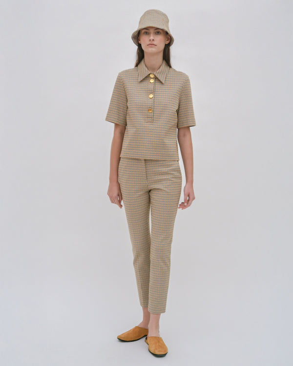 rosetta getty CROPPED SKINNY PANT - HOUNDSTOOTH PLAID