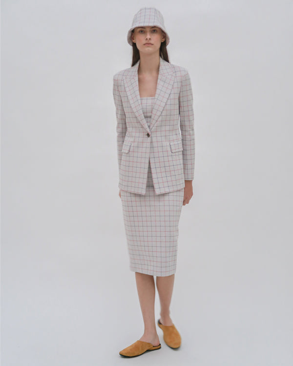 rosetta getty PULL ON PENCIL SKIRT - STRIPED WINDOWPANE