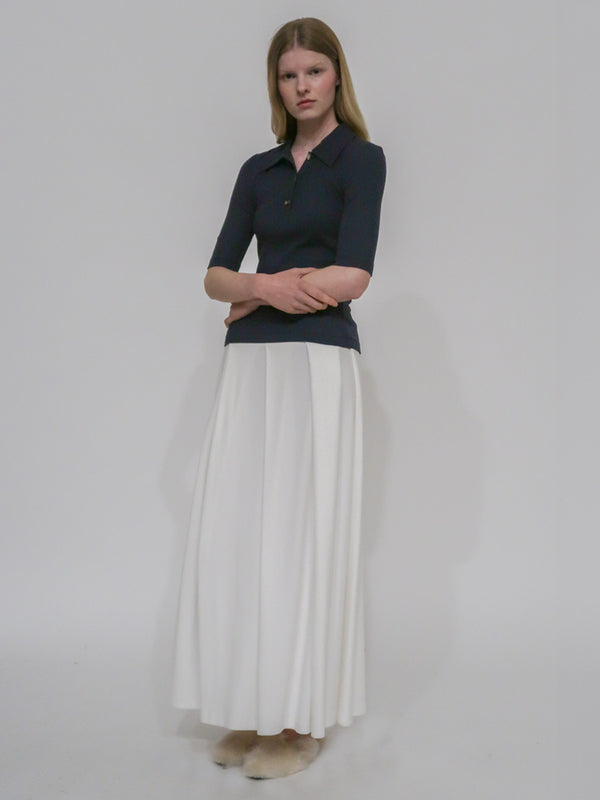 rosetta getty PULL-ON PLEATED MAXI SKIRT - SOLID INTERLOCK