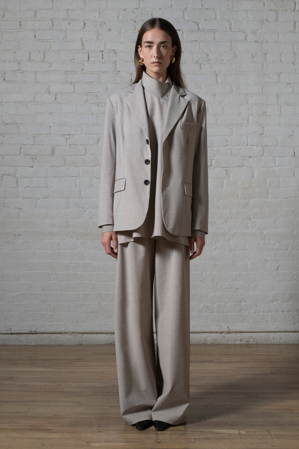 Rosetta Getty RELAXED PULL ON PANT- STRETCH TROPICAL WOOL