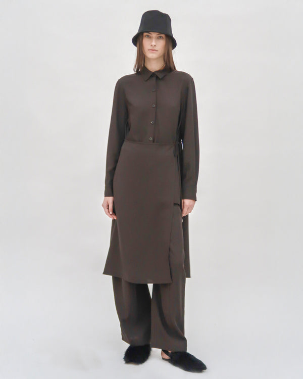 Rosetta Getty ASYMMETRIC APRON SHIRT - VISCOSE TWILL
