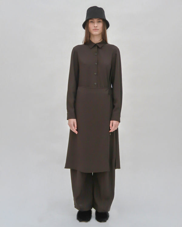 Rosetta Getty ASYMMETRIC APRON SHIRT - VISCOSE TWILL