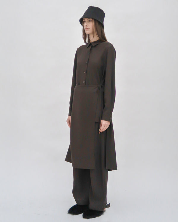 Rosetta Getty ASYMMETRIC APRON SHIRT - VISCOSE TWILL