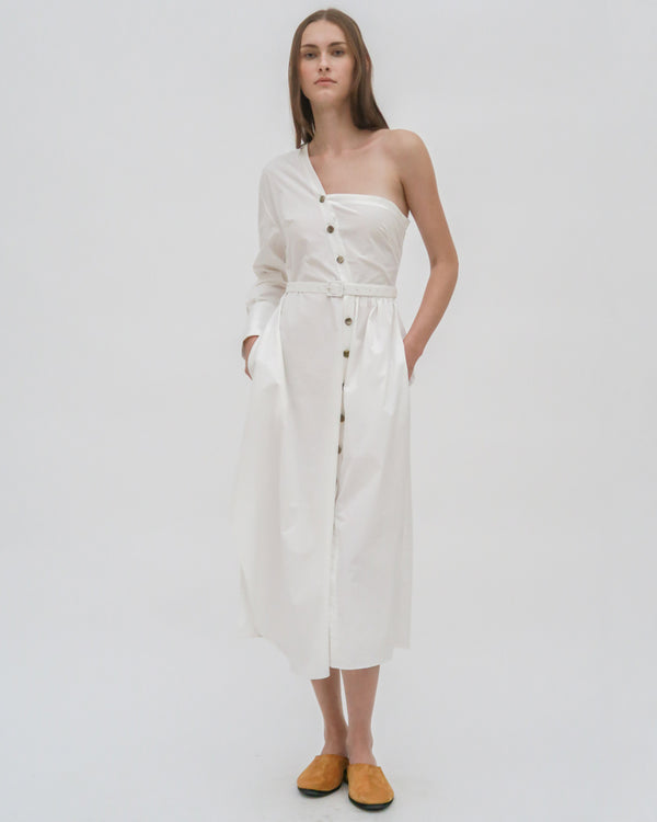 Rosetta Getty ASYMMETRIC ONE SHOULDER SHIRTDRESS