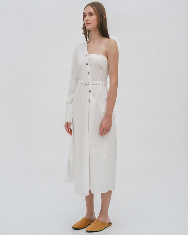 Rosetta Getty ASYMMETRIC ONE SHOULDER SHIRTDRESS