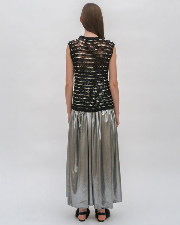 Rosetta Getty BEADED CROCHET SWEATER VEST