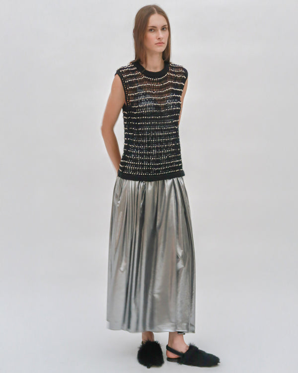 rosetta getty BEADED CROCHET SWEATER VEST