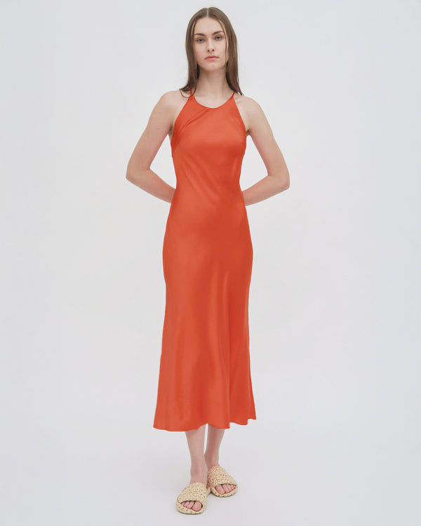 Rosetta Getty BIAS CREWNECK SLIP DRESS