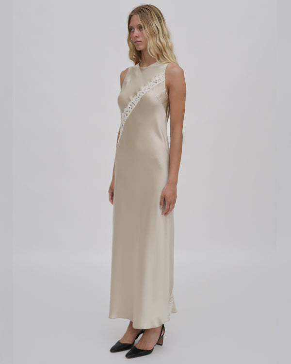 Rosetta Getty BIAS LACE PANEL DRESS