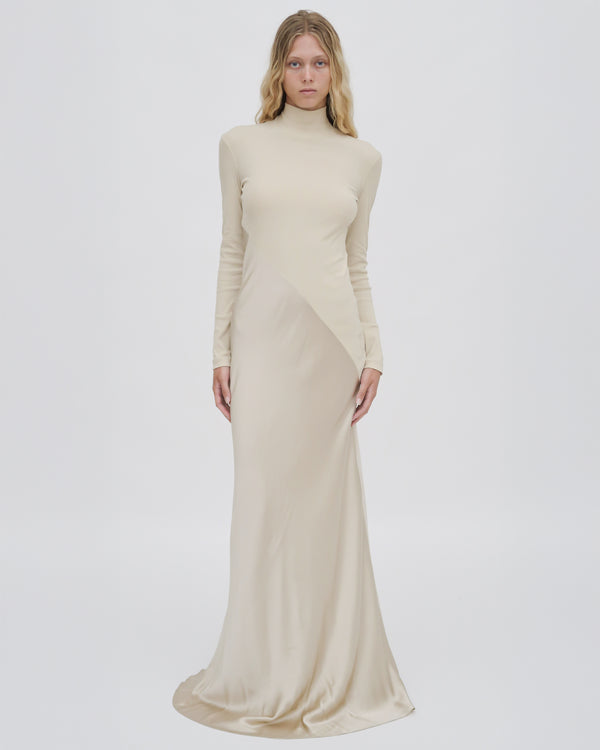 rosetta getty BIAS TURTLENECK COMBO MAXI DRESS