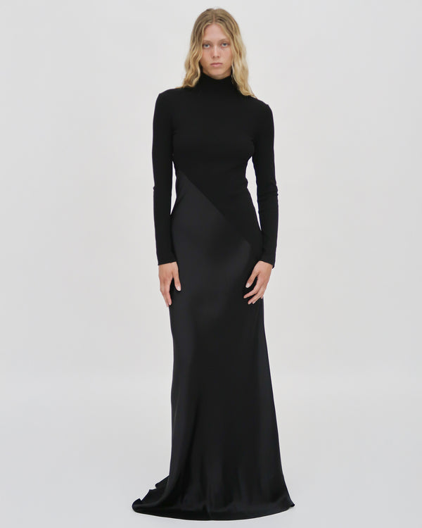 rosetta getty BIAS TURTLENECK COMBO MAXI DRESS