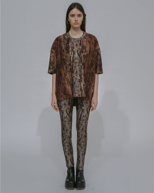 Rosetta Getty COLLAPSED T-SHIRT - WOODGRAIN