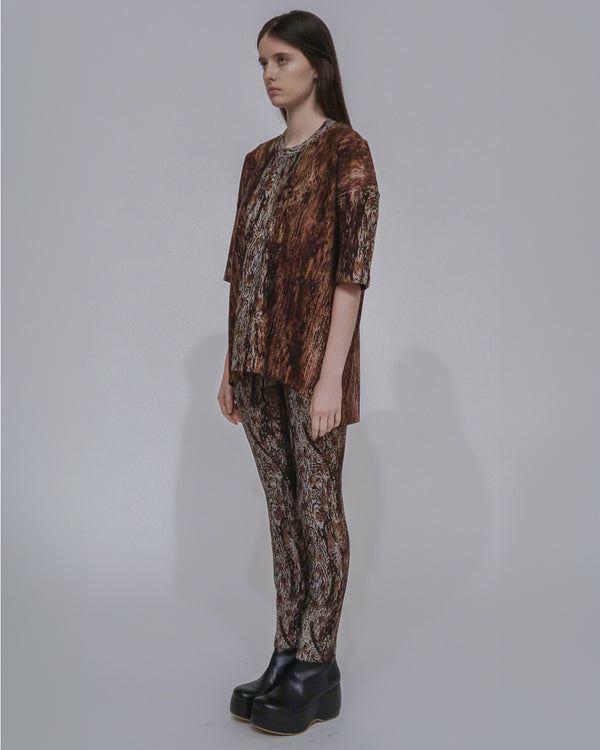 Rosetta Getty COLLAPSED T-SHIRT - WOODGRAIN