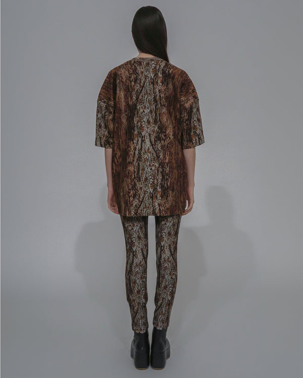 Rosetta Getty COLLAPSED T-SHIRT - WOODGRAIN