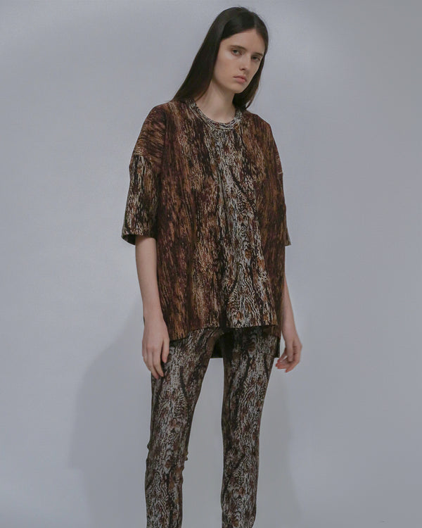 rosetta getty COLLAPSED T-SHIRT - WOODGRAIN