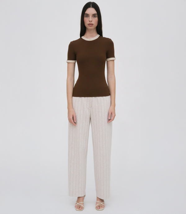 Rosetta Getty CONTRAST RIB T-SHIRT