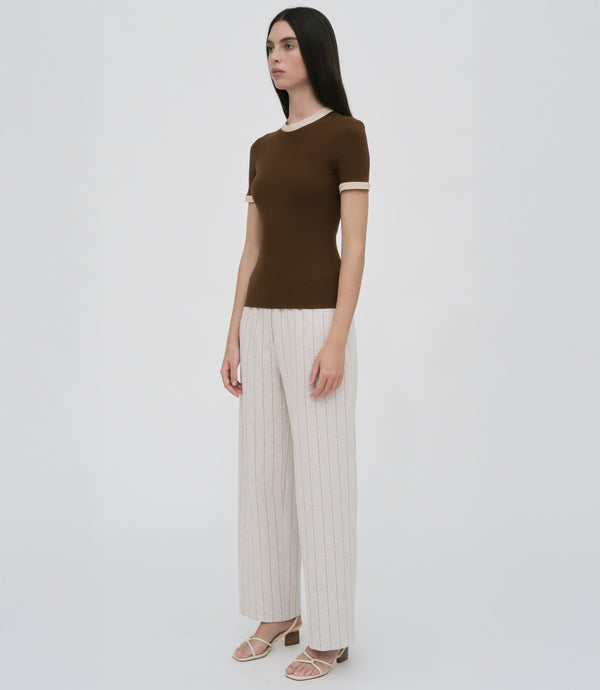Rosetta Getty CONTRAST RIB T-SHIRT