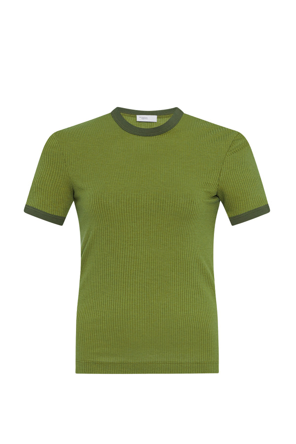 Rosetta Getty CONTRAST RIB T-SHIRT