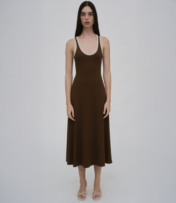 Rosetta Getty CONTRAST RIB TANK DRESS