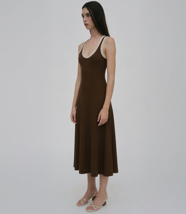 Rosetta Getty CONTRAST RIB TANK DRESS