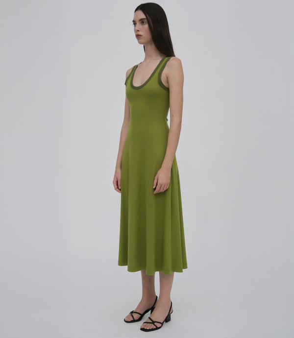 Rosetta Getty CONTRAST RIB TANK DRESS