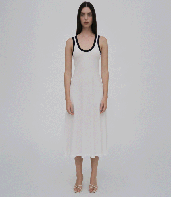 Rosetta Getty CONTRAST RIB TANK DRESS