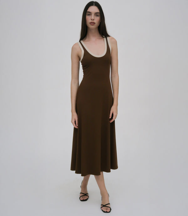 rosetta getty CONTRAST RIB TANK DRESS