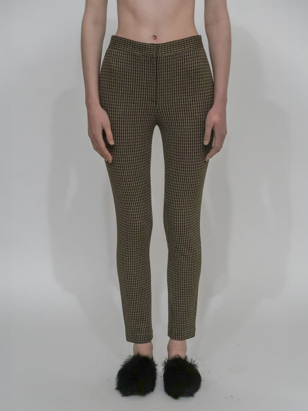 Rosetta Getty CROPPED SKINNY PANT - HOUNDSTOOTH