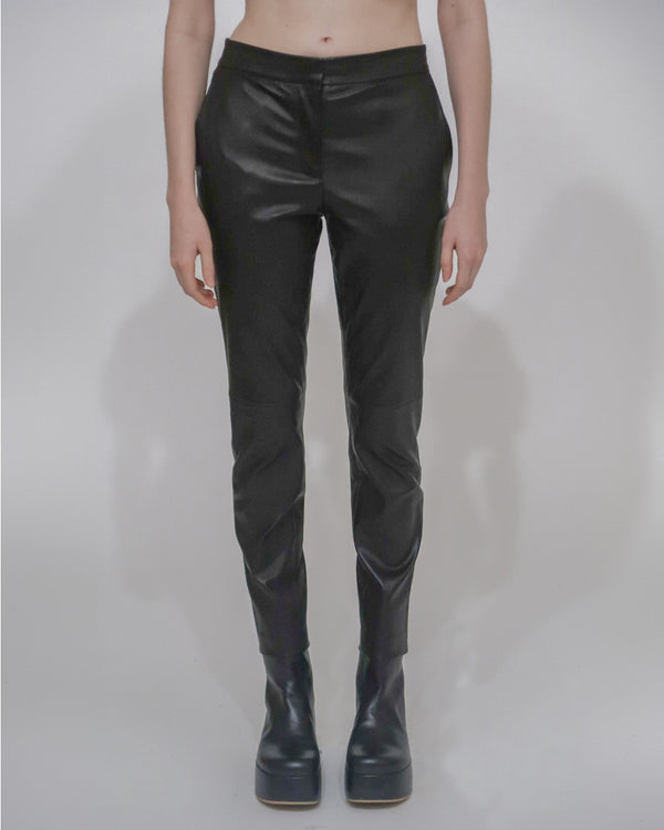 Rosetta Getty CROPPED SKINNY PANT - PLONGE LEATHER