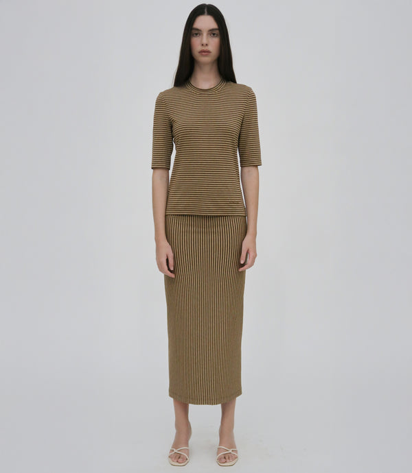 Rosetta Getty CROPPED SLEEVE T-SHIRT