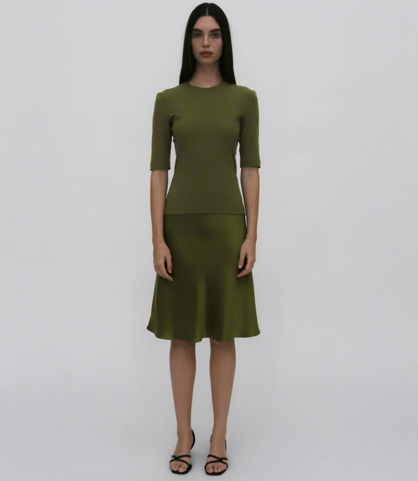 Rosetta Getty CROPPED SLEEVE T-SHIRT