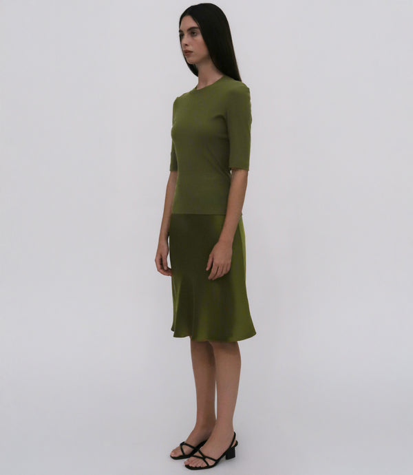 Rosetta Getty CROPPED SLEEVE T-SHIRT