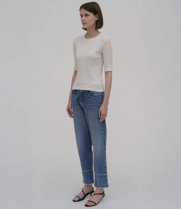 Rosetta Getty Cropped Sleeve T-Shirt