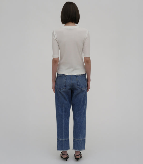 Rosetta Getty Cropped Sleeve T-Shirt