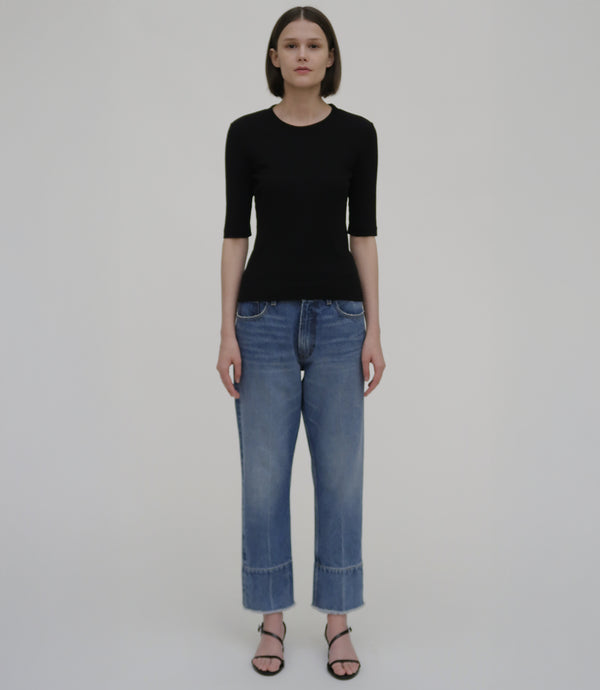 Rosetta Getty Cropped Sleeve T-Shirt