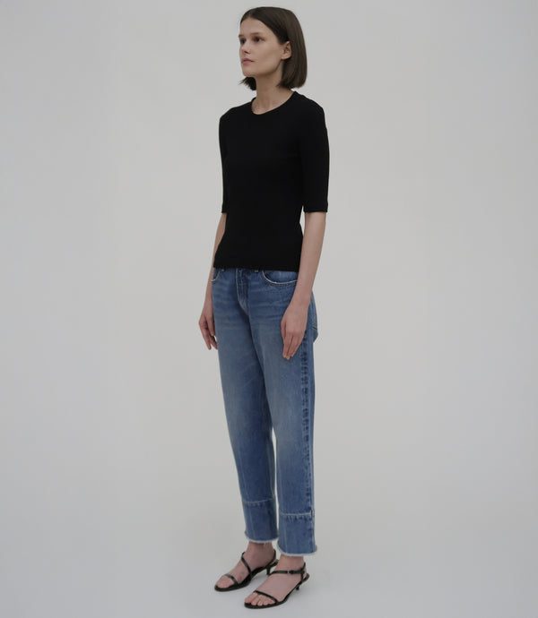 Rosetta Getty Cropped Sleeve T-Shirt